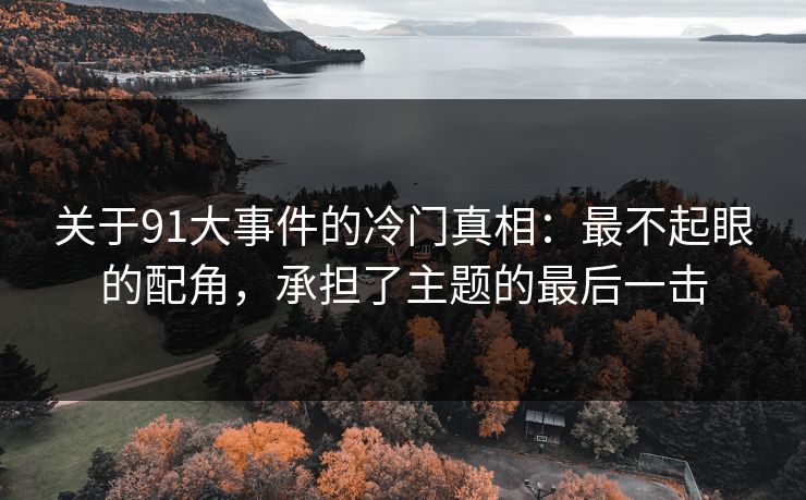 关于91大事件的冷门真相：最不起眼的配角，承担了主题的最后一击