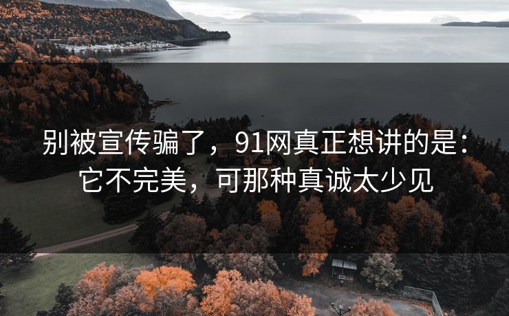 别被宣传骗了，91网真正想讲的是：它不完美，可那种真诚太少见