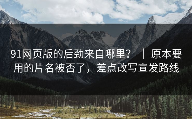 91网页版的后劲来自哪里？ ｜ 原本要用的片名被否了，差点改写宣发路线