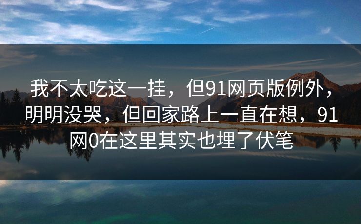 我不太吃这一挂，但91网页版例外，明明没哭，但回家路上一直在想，91网0在这里其实也埋了伏笔